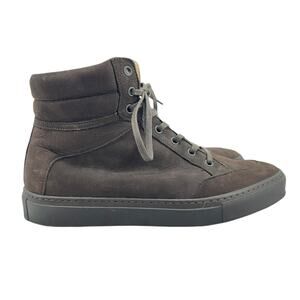 Kolo Mens 41 Shoes Espresso Leather Primo High-Top Sneaker Tonal Rubber Sole